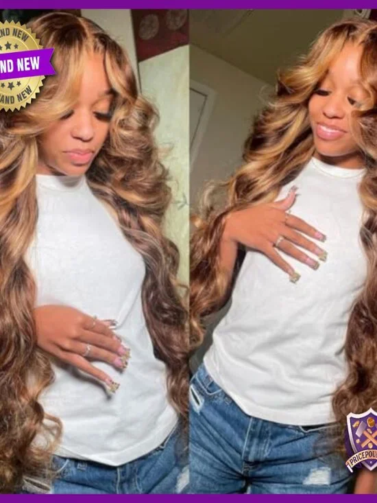 24 Inch Human Hair Lace Front Wig 150% Density Pre Plucked Hairline - Picture 2 of 6